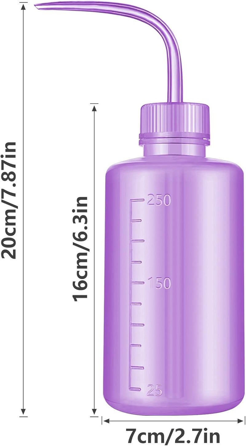 DERSTRA Wash Bottles - 2pcs 250ml Safety Watering Tools, Economy Plastic Squeeze Bottle, Medical Label Green Soap Cleaning, Washing Tool (Purple) - Image 2